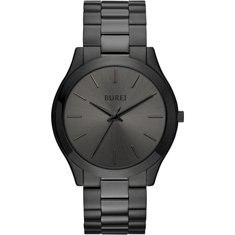 🆕Men's Black Fashion  Stainless Steel Quartz Waterproof Watches Gifts for Men